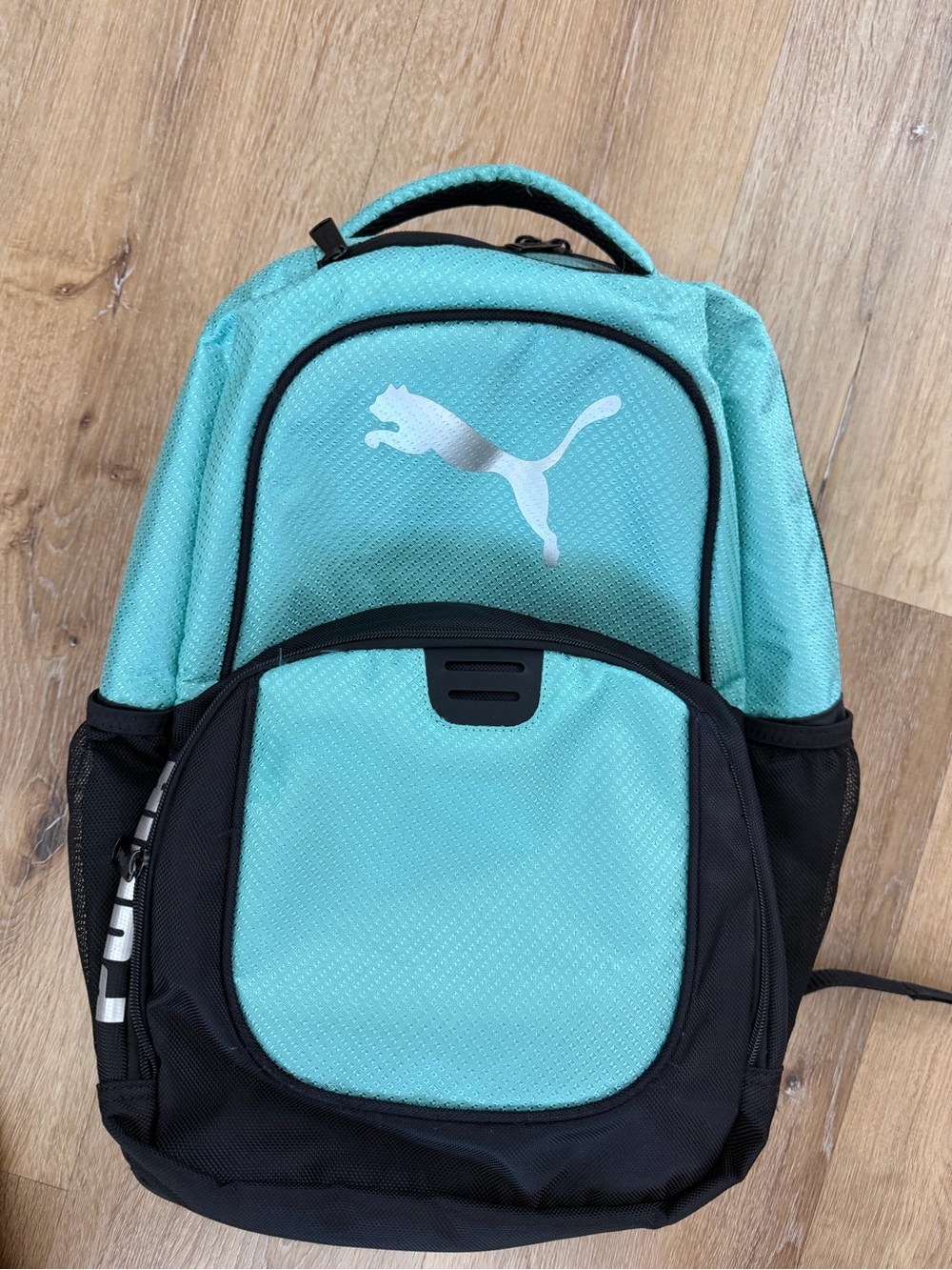 Puma Teal and Black Backpack with Reflective Logo
